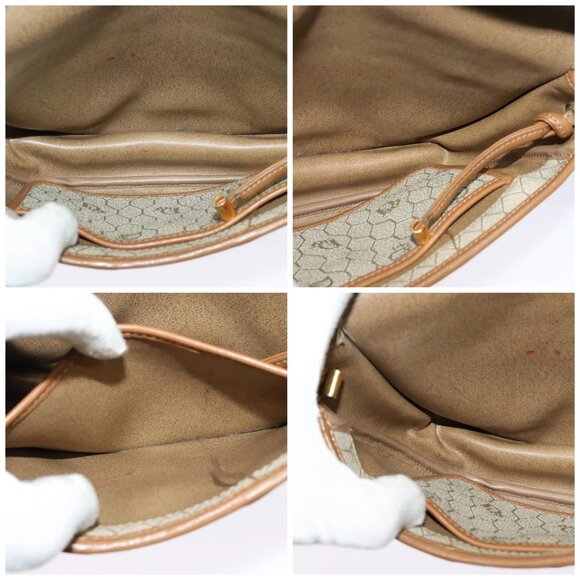 Christian Dior Honeycomb Canvas Shoulder Bag PVC Beige Gold Auth ar13702 - Picture 14 of 15